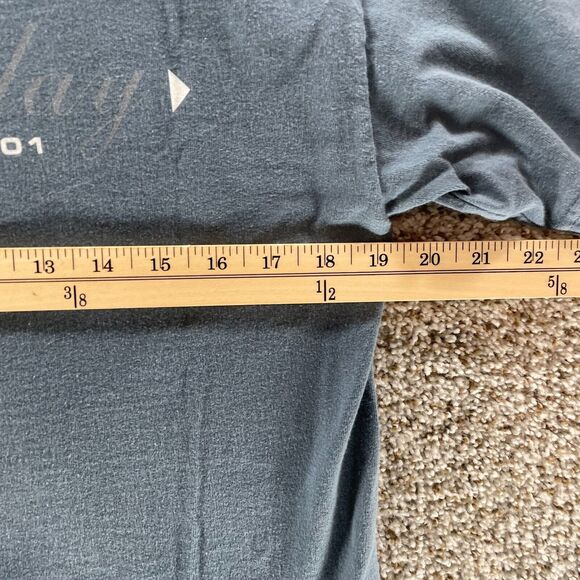 Vintage Aerosmith Shirt Mens Medium Blue Just Push Play Tour 2001 Y2K Cotton - Picture 11 of 13